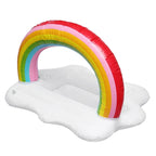 Aufblasbare Poolbar mit Regenbogen und vier integrierten Getränkehaltern. Praktische schwimmende Bar für Pool, Whirlpool und Garten mit Platz für Getränke und Snacks.