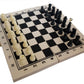 Reiseschach Set aus Holz und Kunststoff - kompaktes Schachspiel 21 x 21 cm
