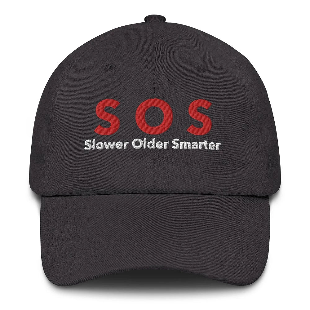 Premium baseball cap from EXA STORE with the slogan S O S.