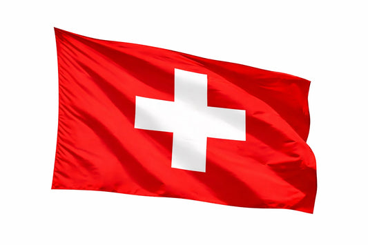 Schweizer Flagge ohne Mast auf neutralem Hintergrund