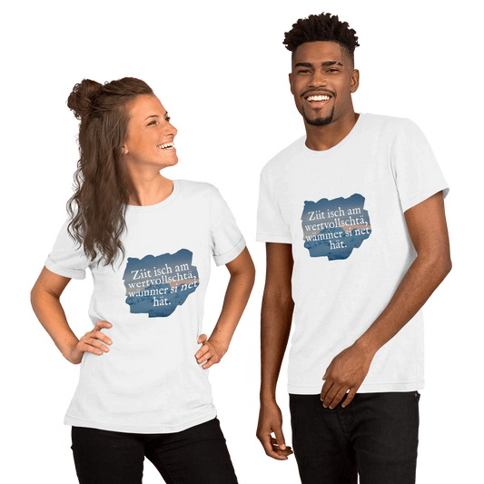 Unisex T-Shirt mit Spruch "Zeit ist am wertvollsten"