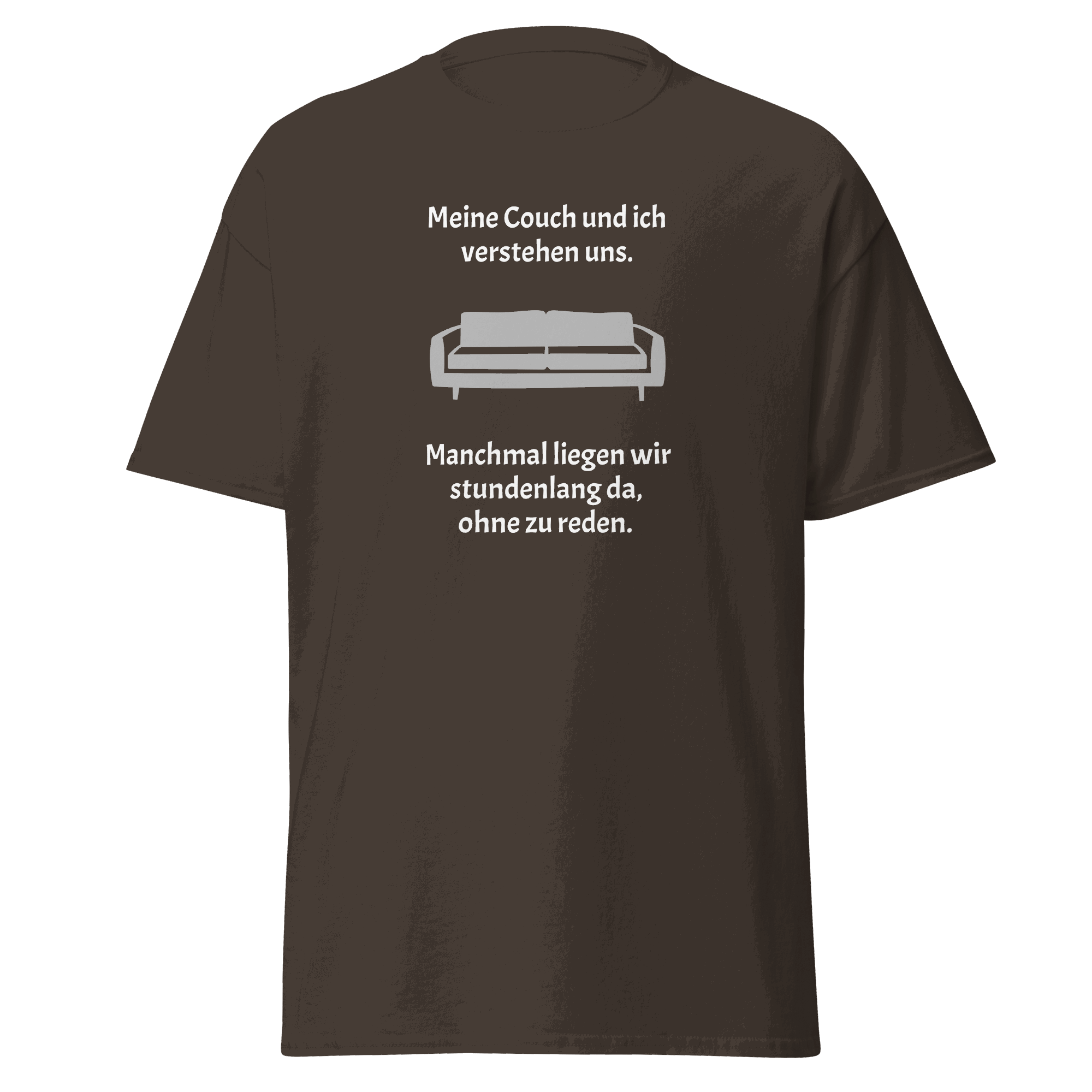 Maglietta unisex con la scritta "Il mio divano e io"