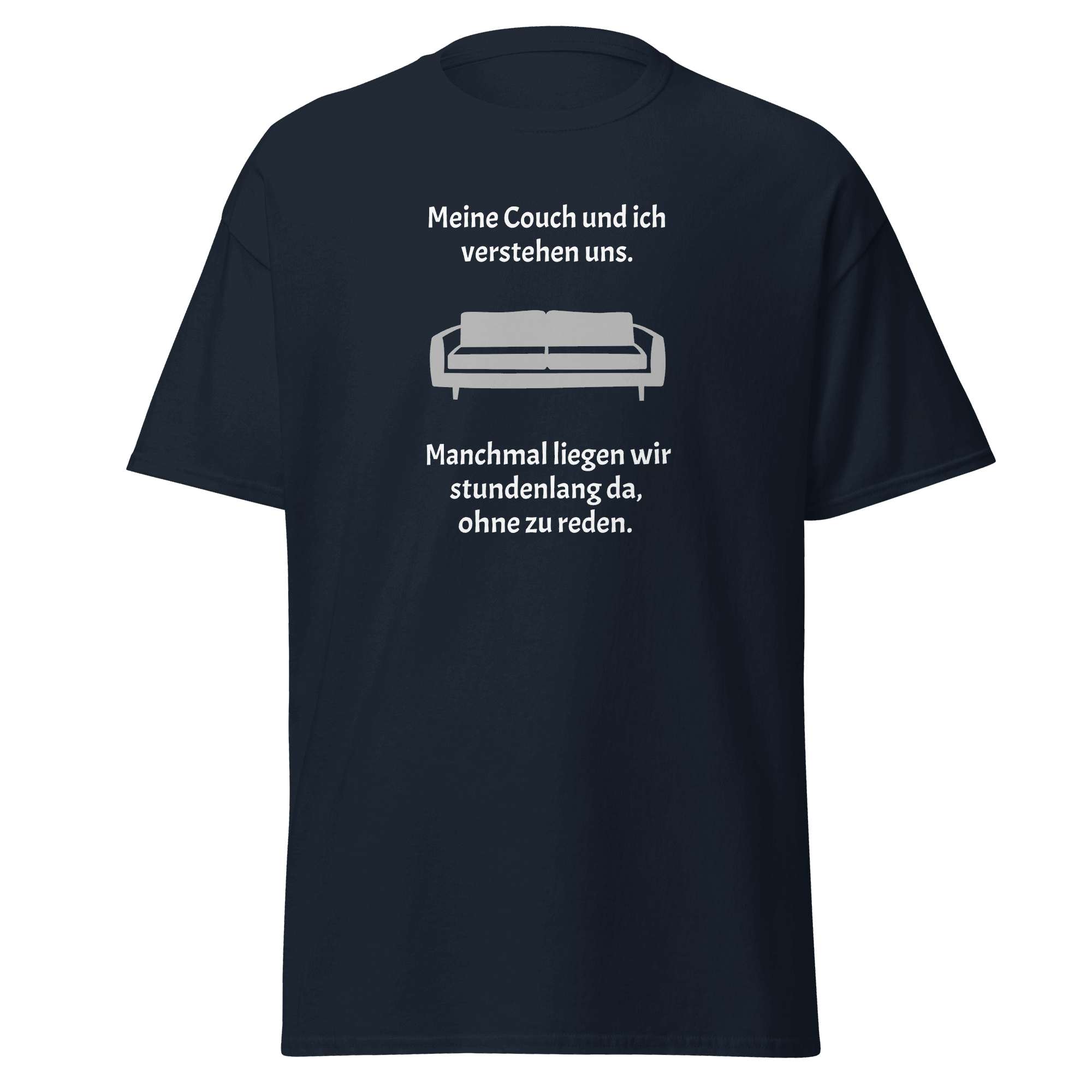 Maglietta unisex con la scritta "Il mio divano e io"