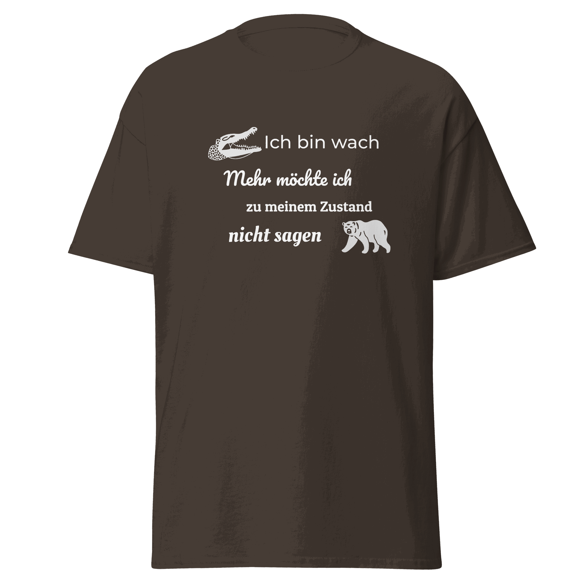 Maglietta unisex con la scritta "Ich bin wach" (Sono sveglio)