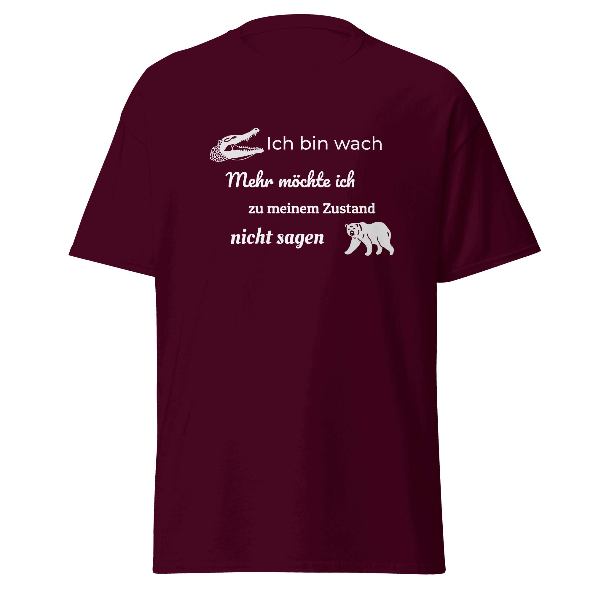 Maglietta unisex con la scritta "Ich bin wach" (Sono sveglio)