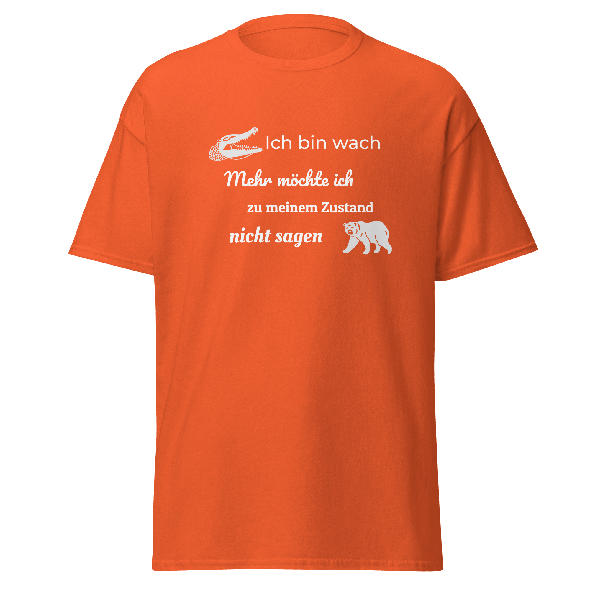 Maglietta unisex con la scritta "Ich bin wach" (Sono sveglio)