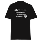 Maglietta unisex con la scritta "Ich bin wach" (Sono sveglio)