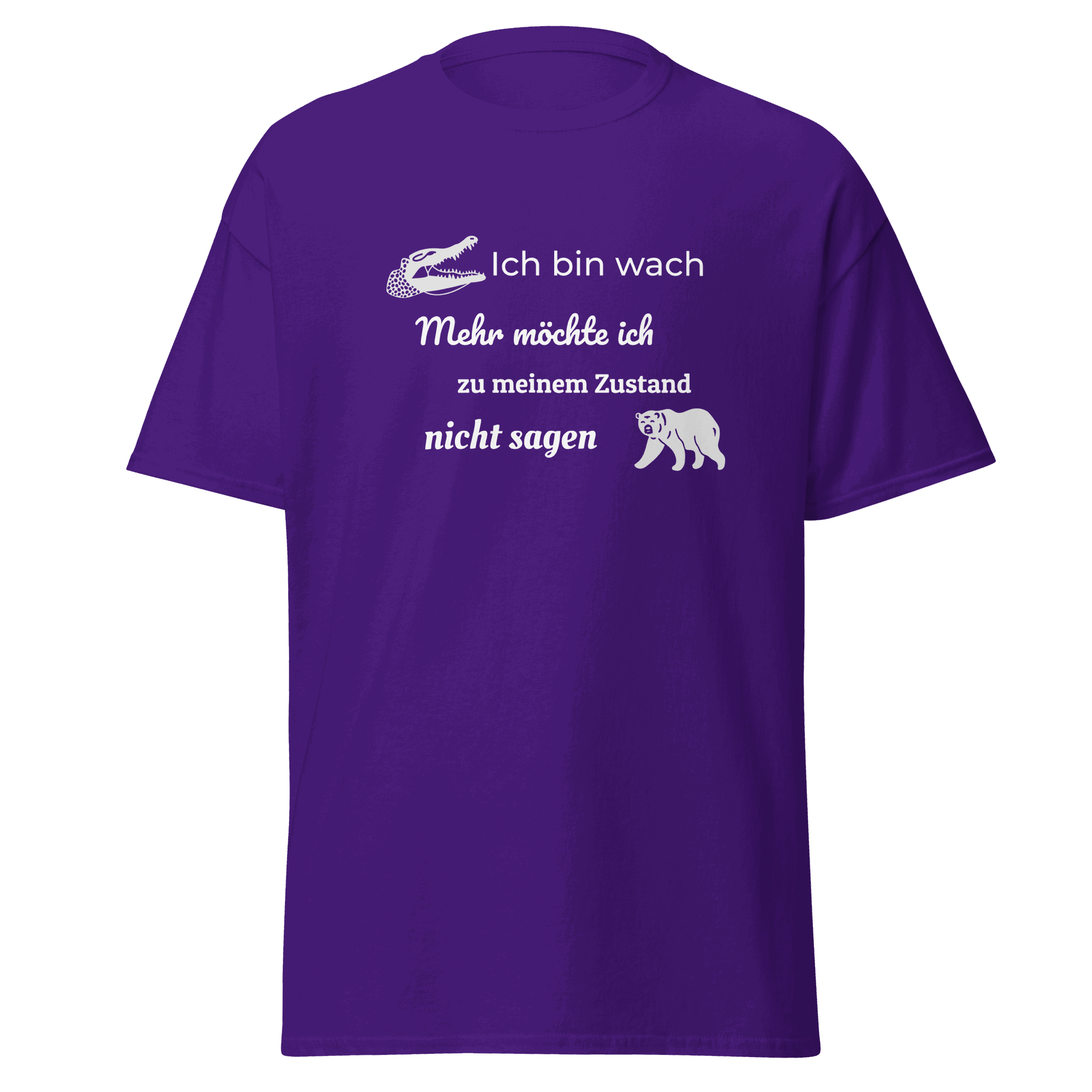 Maglietta unisex con la scritta "Ich bin wach" (Sono sveglio)