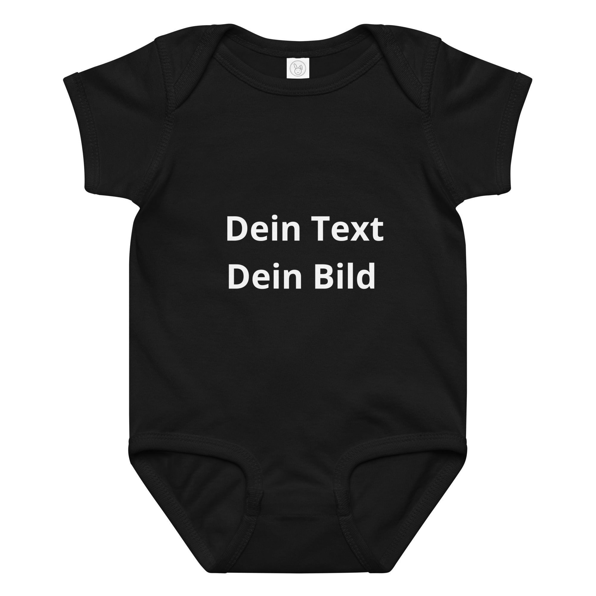 Body bébé en jersey avec imprimé personnalisé - Noir