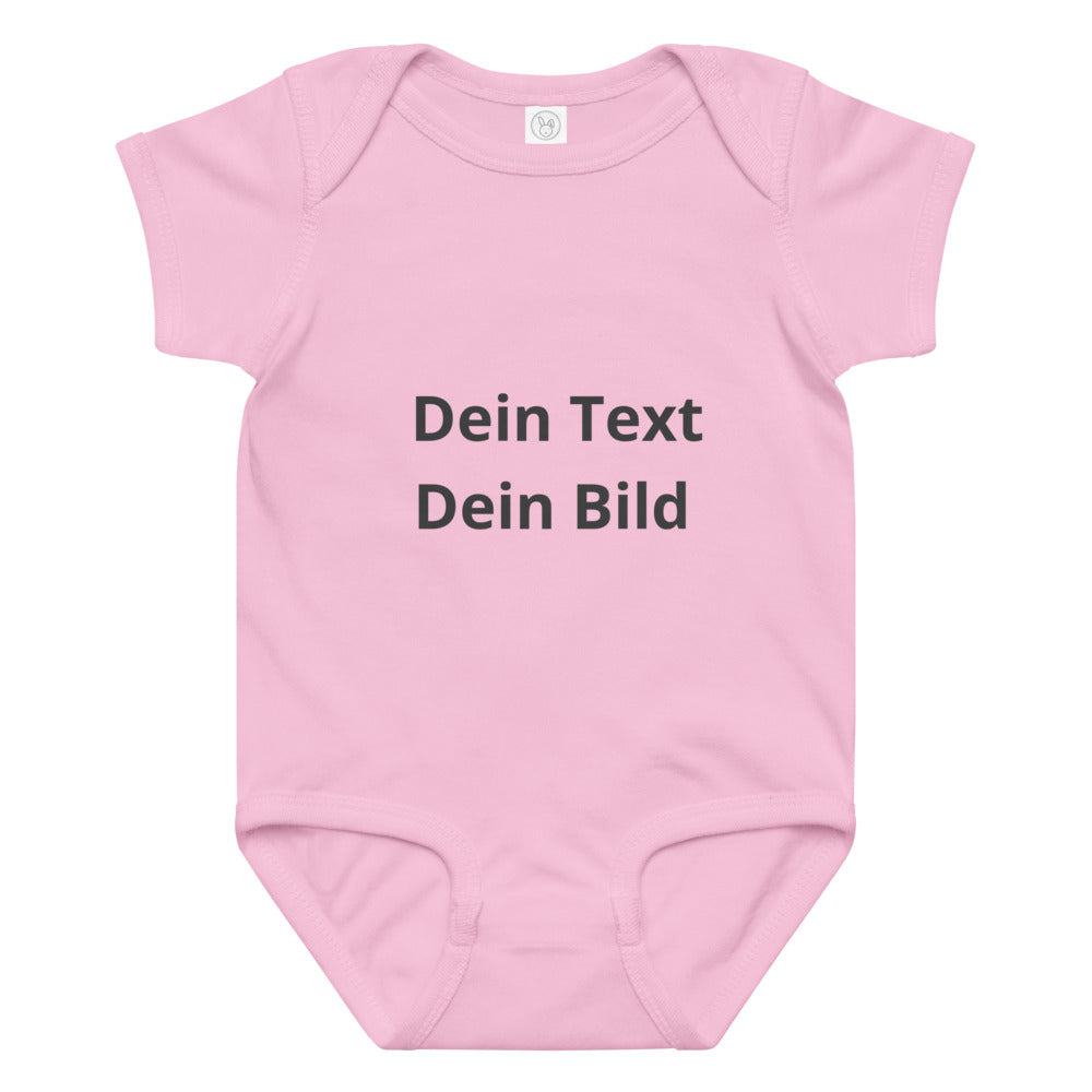 Body bébé en jersey avec imprimé personnalisé - Rose
