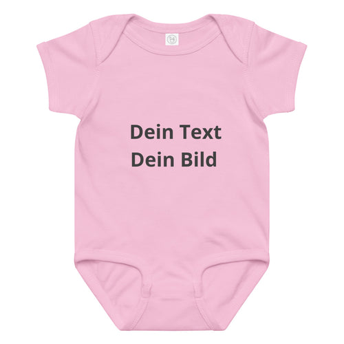 Baby Jersey Body mit eigenem Aufdruck - Pink