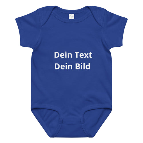 Baby Jersey Body mit eigenem Aufdruck - Blau