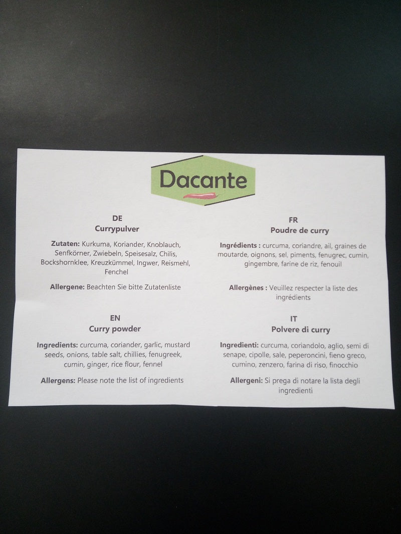 Currypulver 500 g ( Dacante )