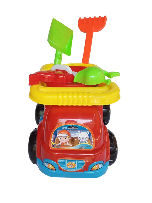 7-teiliges Sandspielset mit Lastwagen und Werkzeugen