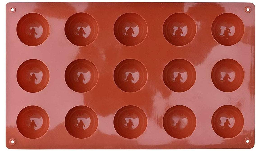 Silikon Backform 15 Halbkugeln - 29 x 17 x 1.5 cm