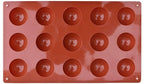 Silikon Backform 15 Halbkugeln - 29 x 17 x 1.5 cm